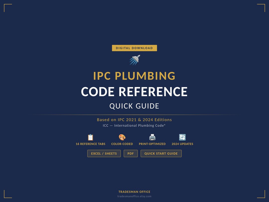 Plumbing Code Chapters IPC Plumbing Code Quick Reference Guide (2021 & 2024 Editions) (digital ...