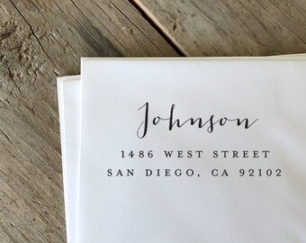 Gift From Mom to Son and Fiance Single Address Name Stamp Couples or Family Personalization 609
