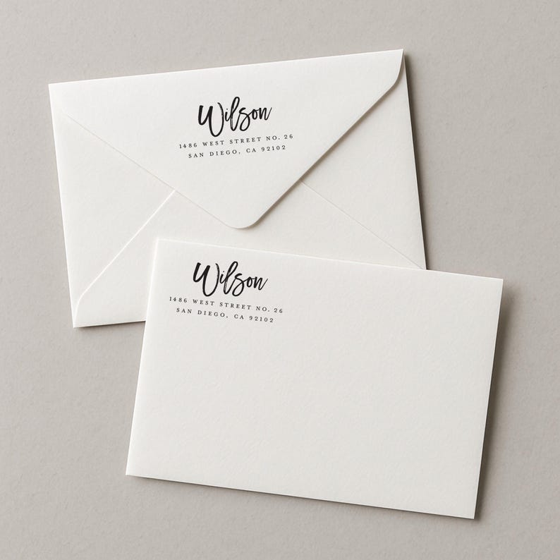 Custom Return Address Stamp: Self-Inking or Wood Stamp, Personalized Stationery zdjęcie 5