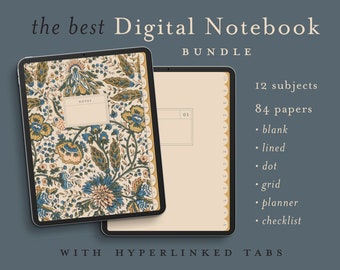 Digital Note Book, Digital Notepad, 12 Subject Digital Notebook, Digital journal, Digital Planner Pages, Writing Pad Digital, iPad / Tablet