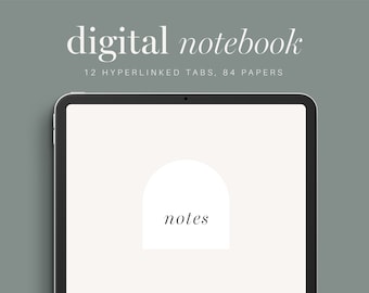 Notability Notebook | Hyperlinked Notebook | Digital Note Template Goodnotes | Digital Hyperlinked Notebook for iPad | Digital Note Book