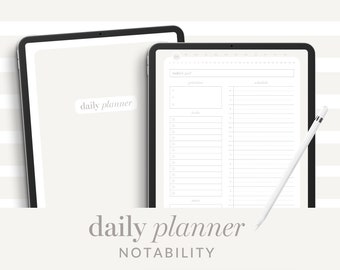 Daily Planner Notability, Hyperlink Digital Planner, Planner Digitally Daily, Undated Goodnotes Planner, Minimalist Digital Planner iPad