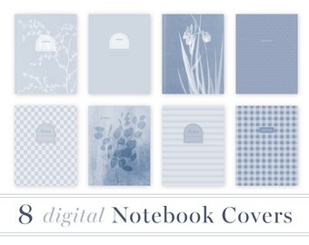 Digital Notebook Covers Blue Floral, Goodnotes Cover, Notability Notebook Covers, Goodnotes Notebook Covers, for ipad and tablet, 102