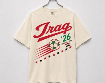 Vintage Iraq Soccer Comfort Colors Shirt, 90s Iraq Tee Football Team World Cup 2026 Sweatshirt