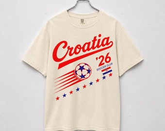 Vintage Croatia Soccer Comfort Colors Shirt, 90s Croatia Tee Football Team World Cup 2026 Sweatshirt