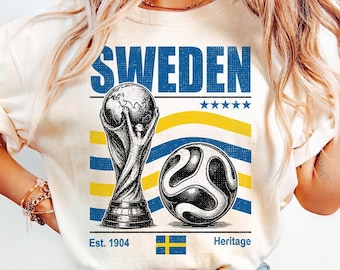 Vintage 90s Sweden Soccer Comfort Colors Shirt, Football World Cup 2026 Sweatshirt