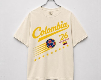 Vintage Colombia Soccer Comfort Colors Shirt, 90s Colombia Tee Football Team World Cup 2026 Sweatshirt