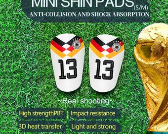 Custom Mini Football Shin Guards, Germany National Team Soccer Protection, Lightweight Pads