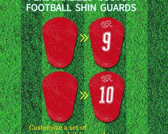 Custom Football Shin Guards, Personalized Name Number Protection, PBT Material Shin Pads