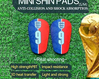 Custom Mini Football Shin Guards, England Team Soccer Protection, Lightweight Pads