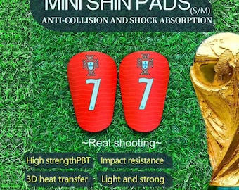 Custom Mini Football Shin Guards, Portugal Team Soccer Protection, Lightweight PBT Pads football accessories