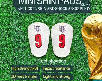 Custom Mini Football Shin Guards, England Team Soccer Protection, PBT Material, Impact Resistance