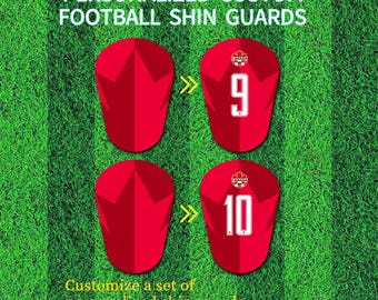 Custom Mini Football Shin Guards, Personalized Name Number, Canada Soccer Protection