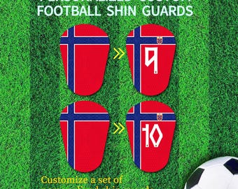 Custom Football Shin Guards, Personalized Mini Pads, Norway Team Protection Football Gift