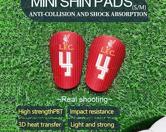 Custom Mini Shin Guards, Liverpool F.C. Soccer Protection, Lightweight PBT Pads