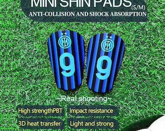 Custom Mini Football Shin Guards,F.C. Internazionale Milano Soccer Protection,Lightweight Shin Pads,Ideal Fan Gift