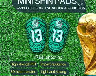 Custom Mexico Football Shin Guards, Mini Soccer Protection, Lightweight PBT Pads