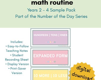 Number of the Day Maths Sample | Years 2–4 Daily Math Routine | Printable Classroom Display | Student Recording Sheet