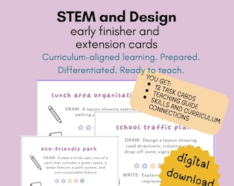 STEM & Design Early Finisher + Extension Task Cards | Open-Ended Challenges | Years 3–6