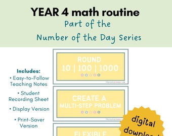 Year 4 Number of the Day Maths Routine | Printable Daily Math Warm Up | Place Value, Multiplication & Division | Recording Sheet Included