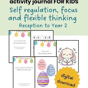 Diario de actividades de Pascua para el desarrollo de las funciones ejecutivas / Diario imprimible para niños / Enfoque, autorregulación y pensamiento flexible R–2
