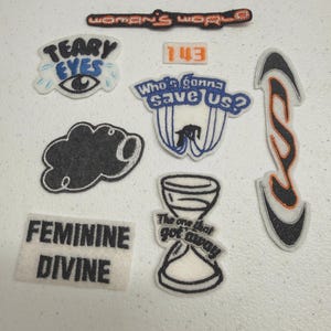 Pop Music Aesthetic Iron-On Patch Set - Lyric-Inspired Applique Bundle for Denim Jackets & Festival Outfits - Pop Era Inspired Decor