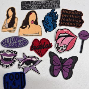 Pop Princess Fan Merch Patch Set - Lyric Era Aesthetic Iron-On Applique for Denim Jackets & Concert Outfits - Sad Girl Style Patches