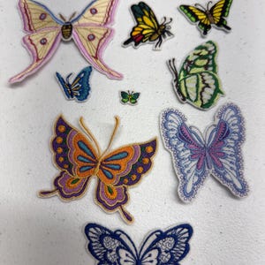 Butterfly Patch Set - Embroidered Iron On Applique for Clothing, DIY Jacket Decor, Colorful Insect Patches, Nature Inspired Applique for Bac