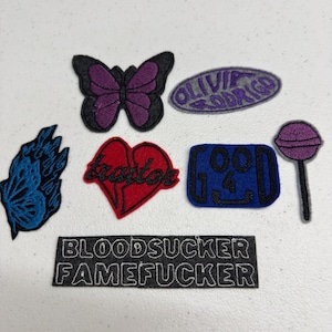 Pop Princess Fan Merch Patch Set - Lyric Era Aesthetic Iron-On Applique for Denim Jackets & Concert Outfits - Sad Girl Style Patches
