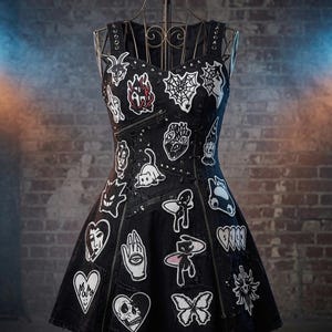 Gothic Aesthetic Iron-On Patch Collection - Black and White Alternative, Grunge & Spooky Appliqués for Jackets, Backpacks and DIY Clothing