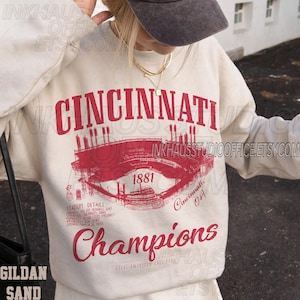 Great American Ball Park Stadium Vintage Sweatshirt, Cincinnati Baseball Washed T-Shirt, Game Day Oversized Comfort Colors Tee