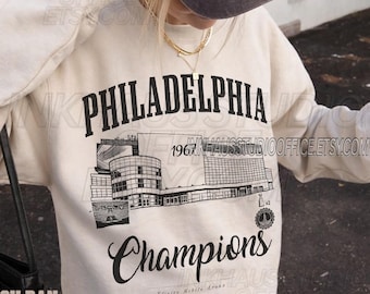Xfinity Mobile Arena Sweatshirt, Philadelphia Hockey Vintage Washed Tee, Game Day Oversized Comfort Colors Shirt