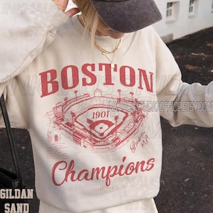 Fenway Park Stadium Vintage-tröja, Boston baseball-tröja i tvättad färg, överdimensionerad t-shirt i bekväma färger för matchdagen