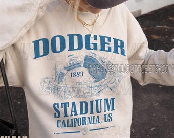 Dodger Stadium Sweatshirt, Los Angeles Baseball Vintage Washed Tee, Oversized Comfort Colors T-Shirt
