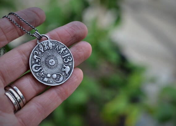 Zodiac Charm Necklace. Good Luck 