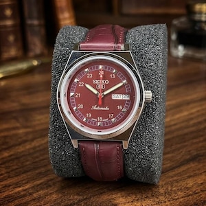 Vintage Maroon Dial Watch - Etsy