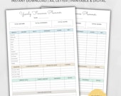 Yearly Budget Planner Printable, Annual Money Tracker With Monthly Finance Overview (Editable Canva Template)