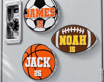Personalized Sports Magnet, Custom Baseball Locker Magnet, Football Magnet, Boys Back To School Gift, Sport Lovers Magnet, Softball Magnet