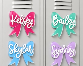 Personalized Coquette Bow Kids Name Locker Magnet, Kids Name Whiteboard Magnet, Nursery Decorations Magnets For Kids, Back To School Gift