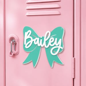 Personalized Coquette Bow Kids Name Locker Magnet, Kids Name Whiteboard Magnet, Nursery Decorations Magnets For Kids, Back To School Gift image 8