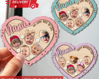 Personalized Kids Photo Magnet for Grandma, Nana, Mother's Day Gift