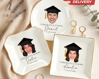 Personalized Graduation Photo Ring Dish: Senior 2026 Custom Trinket Tray
