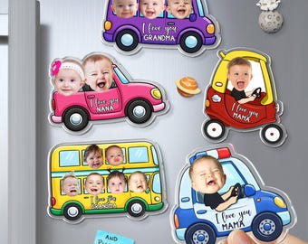 Personalized Baby Photo Car Magnet, Custom Acrylic Keepsake, Mother's Day Gift