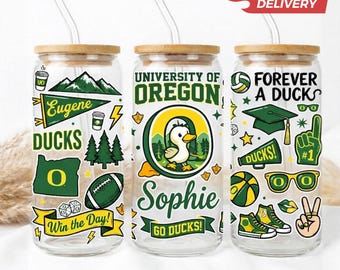 Personalized School Mascot Can Glass: Class of 2026 Graduation Gift