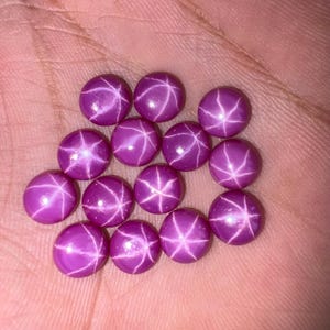 5 Pcs 8mm Ruby star smooth round cabochon gemstone loose ruby star - Price per lot