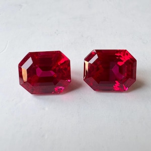 10.46 Carats Ruby faceted octagon cut pair stone gemstone loose - Price per pair
