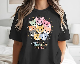 Therian Shirt Cute Therianotypes Graphic Tee Pastel Animal Alterhuman Merch Aesthetic Therianthropy Clothing