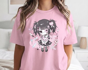 Yami Kawaii Shirt, Goth Menhera, Cotton Adult S-5XL Multiple Colors