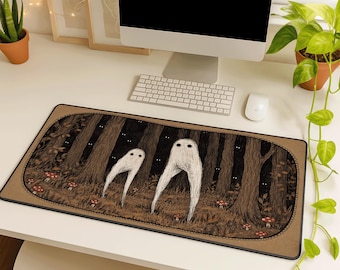 Fresno Nightcrawler Desk Mat, Gothic Forest Mouse Pad, Cryptid Desk Pad, Dark Fantasy Gaming Mat