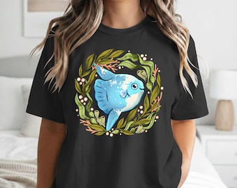 Sunfish Shirt, Botanical Wreath, Cotton Adult S-5XL Multiple Colors